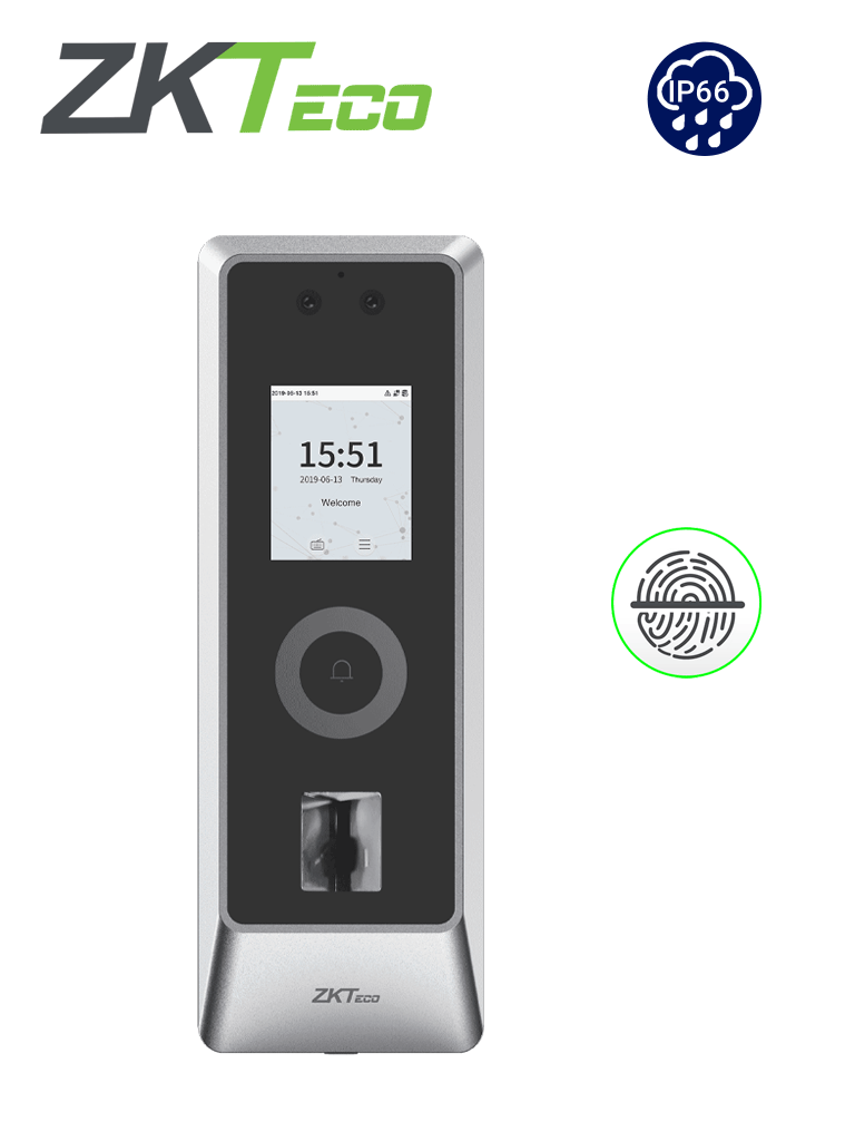 [ZKT0680049] ZKTECO PROMA - Control de Acceso Facial / Exterior IP66 / IK07 / 30,000 rostros / 10,000 huellas / 50,000 tarjetas / ADMS #BHZK15J