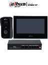 DAHUA KTP03-V2 - Kit de Videportero IP/ Monitor de 7 Pulgadas. Frente de Calle y Switch PoE/ 6&1 E&S de Alarma/ Frente de Calle IP65/ IR/ Apertura Remota / Switch de 4 Puertos PoE 10/100/ 2 Puertos Uplink/ Controla 1 Puerta/