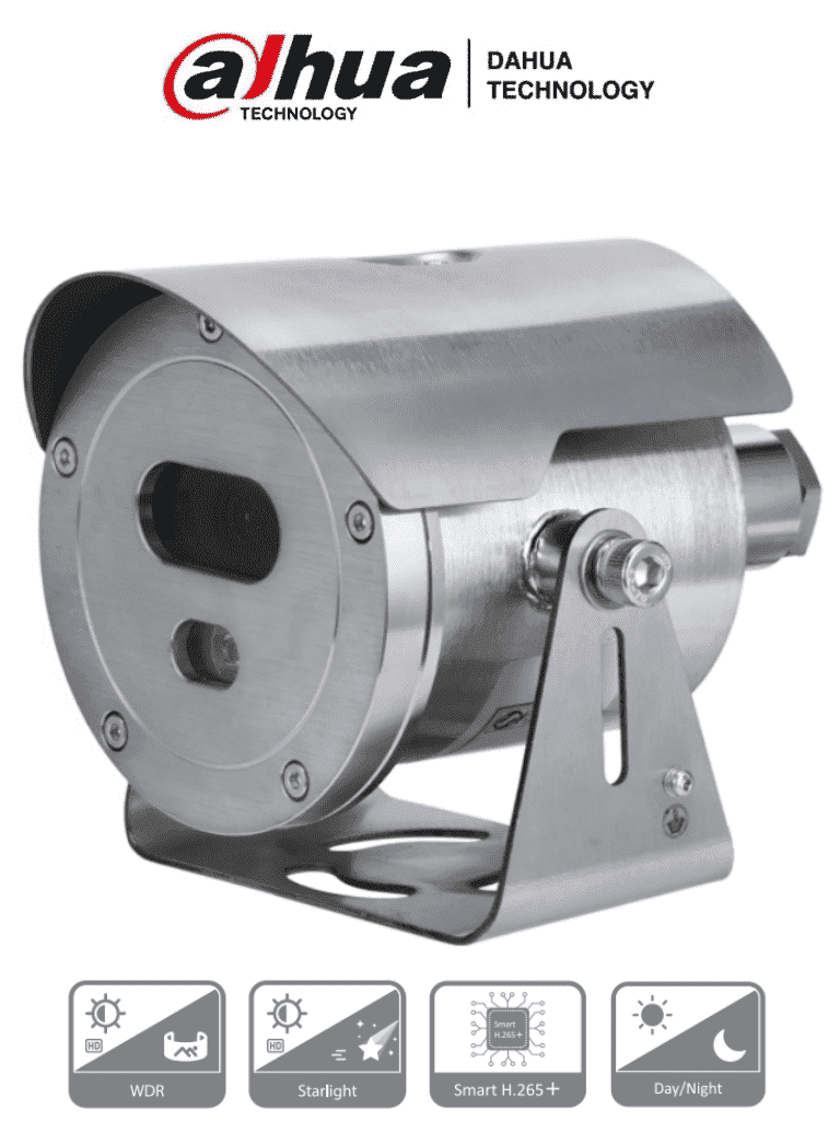 DAHUA DH-ECA2A1400-HN  Cámara  Bullet Antiexplosiva  4MP/ Lente 4mm/ Starlight/ SMD/ IR 30 metros/ Smart H.265+/ Min. iluminación 0.005 lux/ Detección de Humanos/ PoE/ IP68. Certificación ATEX e IECEx/ #LONUEVO