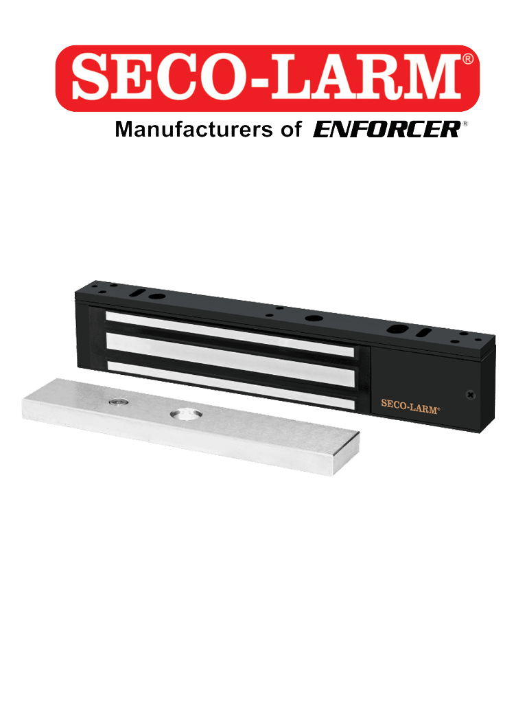 [SEC0850003] E941SB600PQ - Cerradura Electromagnética de 600 lb / Sensor de adherencia / LED de estado / Voltaje Dual 12/24 VDC / Homologada UL