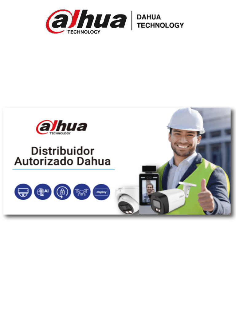 DAHUA MATPRO055 - Vinil Microperforado con Leyenda Distribuidor Autorizado y Logo Dahua/ 50x100 cm/