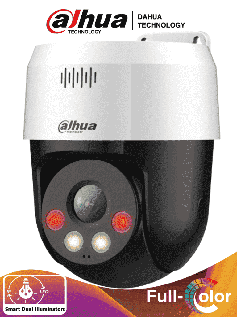 [DHT0060062] DAHUA SD2A500HB-GN-A-PV-S2 - Cámara IP PT de 5 Megapixeles/ Full Color+ Disuasión Activa/ Iluminador Dual Inteligente/ Lente Fijo/ 30 Metros de Iluminación IR y Luz Visible/ Audio 2 Vías/ IP66/ PoE/ Detección de Humanos/ Ranura MicroSD #LoNuevo