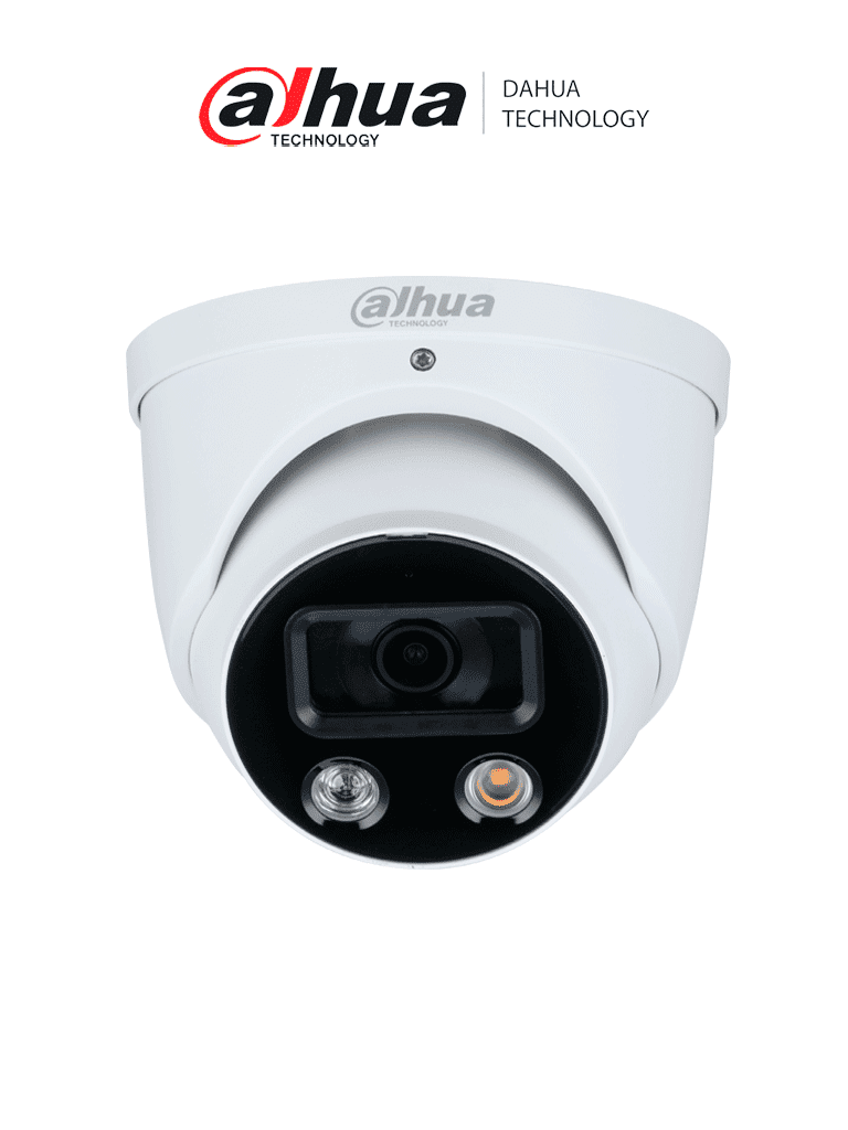 [DHT0040129] DAHUA DH-IPC-HDW3849H-AS-PV - Cámara IP Domo 8MP con disuasión activa, iluminador dual inteligente, TiOC, WizSense, lente 2.8mm, 106° de visión, 30m IR y luz visible, audio bidireccional, E/S de alarma.