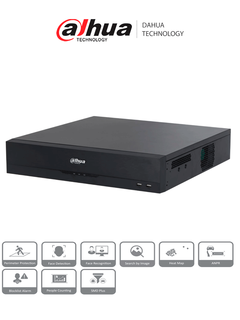 [DHT0200016] DAHUA DHI-NVR5816-EI NVR IP WizSense de 16 canales 2MP/ 2U 8HDD/ AcuPick/ H.265+/ 384 Mbps/ Admite Raid0/1/5/6/10/  Face Detection/ Face Recognition/ Protección Perimetral/ SMD plus/ Soporta IA por cámara
