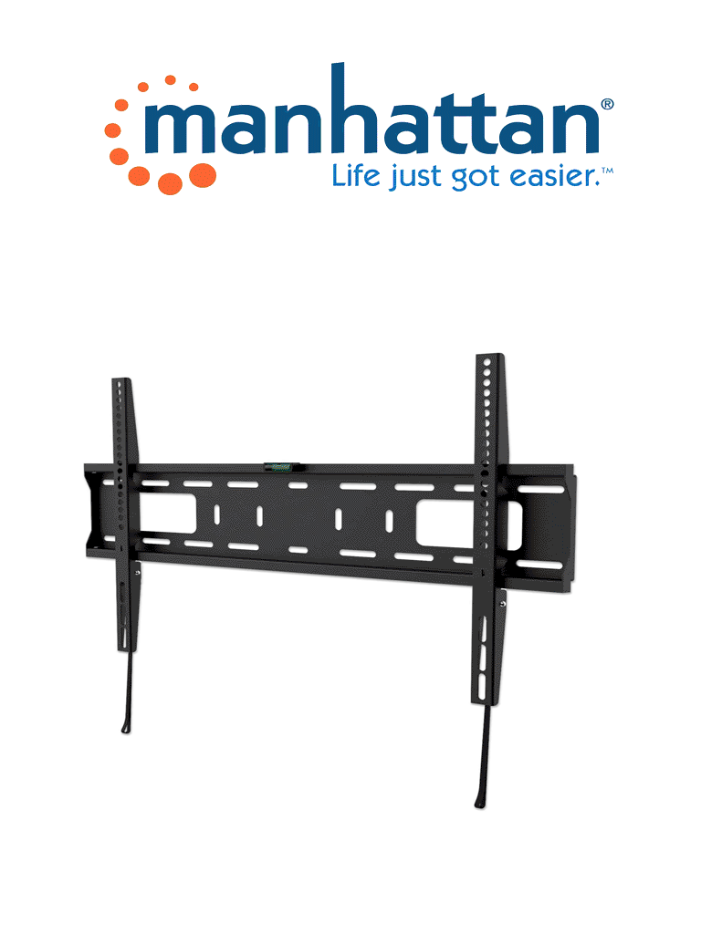 [MAN0430010] MANHATTAN 461986 - Soporte para monitor con montaje en pared  / Pantallas de 37" a 70" / Soporta hasta 50 Kg / Disceño ultra delgado / Color Negro / VESA / Instalación Fija #Nuevos2024
