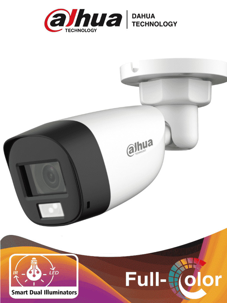 [DHT0290083] DAHUA HAC-HFW1200CLN-IL-A - Camara Bullet de 2 Megapixeles/ Iluminación Dual Inteligente + FullColor/ Lente de 2.8mm/ 102 Grados de Apertura/ 20 Metros de IR y Luz Visible/ Micrófono Integrado/ IP67/ Soporta:  CVI/CVBS/AHD/TVI/ #LoNuevo #VolDH