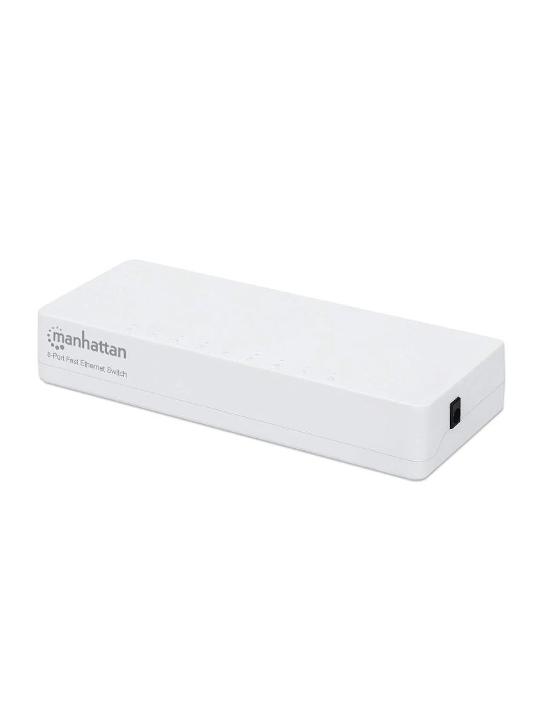 MANHATTAN 560689 Switch Fast Ethernet de 8 puertos De Plástico / Para escritorio / puertos 10/100 / IEEE 802.3az (Ethernet de Eficiencia Energética)