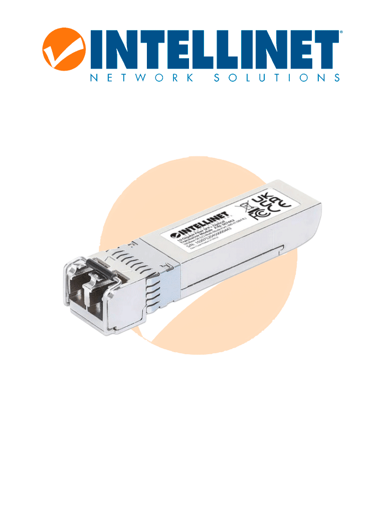 INTELLINET 507462 - Módulo Transceptor SFP+ 10 Gigabit de Fibra Óptica Puerto Multi-modo 10GBase-SR (LC), 300 m (984 ft.)