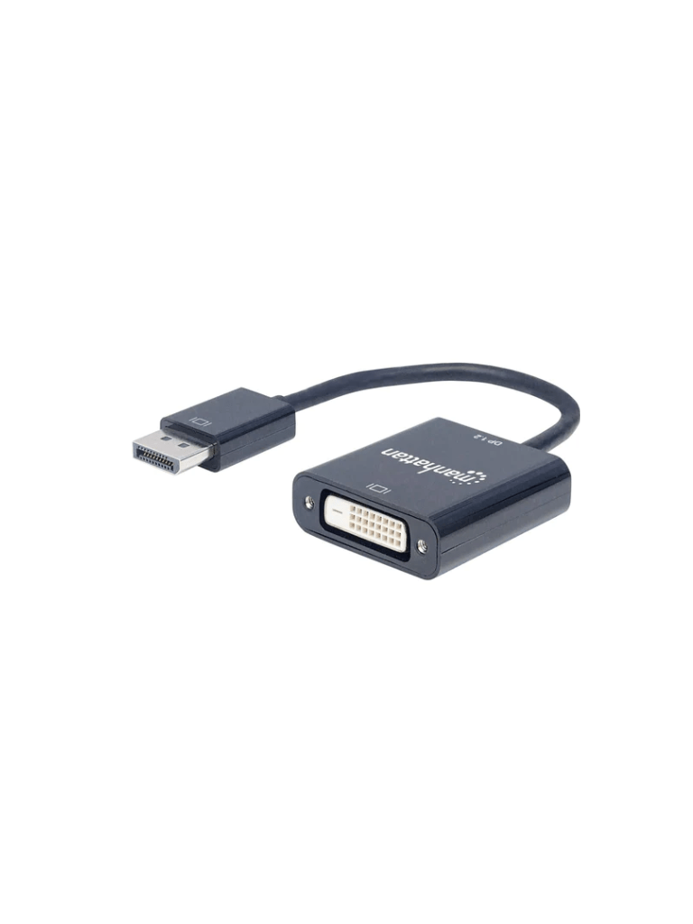 MANHATTAN 152228 - Adaptador DisplayPort 1.2a a DVI-D DisplayPort 1.2a Macho a DVI-D Hembra, Activo, 23 cm (9 in.), Negro