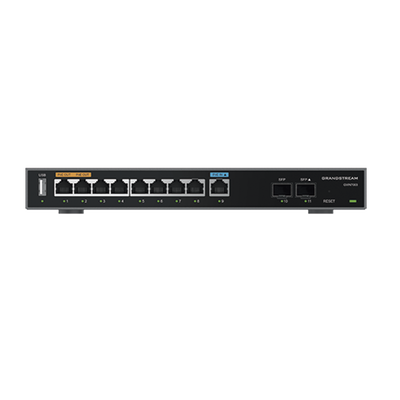 [217536] Router Gigabit VPN / Balanceador de cargas / 60,000 sesiones NAT /  9 puertos 10/100/1000 Mbps + 2 puertos SFP (WAN/LAN) / 1 puerto entrada PoE(af/at) / 2 puertos salida PoE (af/at) / Compatible con GWN Cloud.