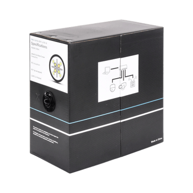 Bobina de cable 305 Metros Cat6, 24 AWG, Climas EXTREMOS, Color negro, sin blindar, para intemperie