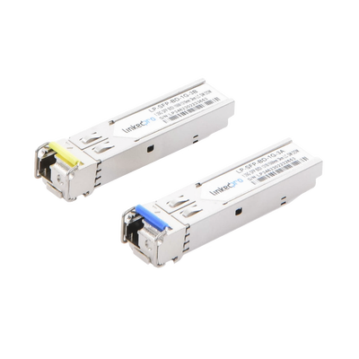 [215108] Transceptores Bidireccionales SFP (Mini-Gbic) / Monomodo / 1.25 Gbps de velocidad / Conector LC / Hasta 3 km de Distancia / 2 Piezas