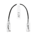 Cable de Parcheo Slim UTP Cat6 - 20 cm Negro Diámetro Reducido (28 AWG)