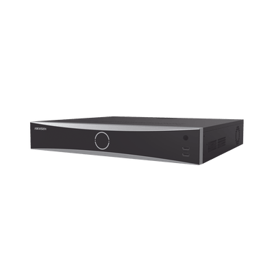 NVR 12 Megapixel (4K) / 16 canales IP / 16 Puertos PoE+ / AcuSense (Evita Falsas Alarmas) / Reconocimiento Facial / 4 Bahías de Disco Duro / Switch PoE 300 mts  / HDMI en 4K / Alarmas I/O