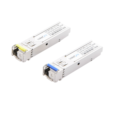 [215116] Transceptores Bidireccionales SFP (Mini-Gbic) / Monomodo / 1.25 Gbps de velocidad / Conector LC / Hasta 10 km de Distancia / 2 Piezas