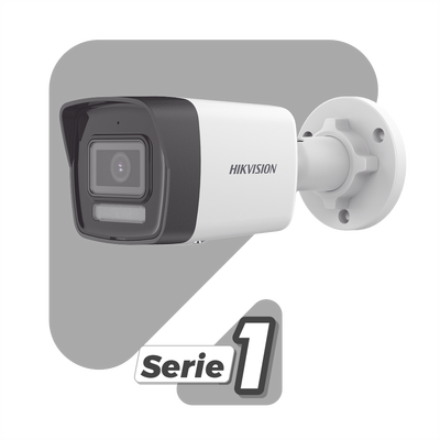Bala IP 2 Megapixel / Lente 2.8 mm / Dual Light (30 mts IR + 30 mts Luz Blanca) / Micrófono Integrado / ACUSENSE Lite / Exterior IP67 / H.265+ / PoE / ONVIF 