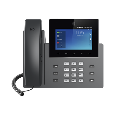 [217489] Teléfono IP Android 11, 16 líneas SIP con 12 cuentas, pantalla táctil  5", puertos Gigabit, Wi-Fi, Bluetooth, PoE, codec Opus, IPV4/IPV6 con gestión en la nube GDMS