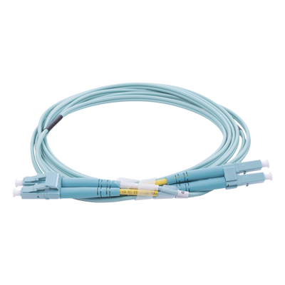 [213748] Jumper de Fibra Óptica Multimodo OM4 50/125 LC-LC OFNR (Riser), 2.0 mm, Dúplex, Aqua, 2 metros