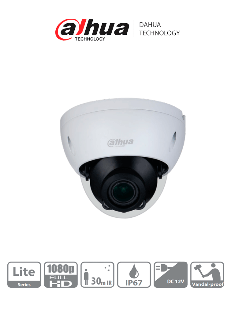 [DHT0300066] DAHUA DH-HAC-HDBW1200RAN-Z - Camara Domo Antivandalica de 2 Megapixeles/ Lente Motorizado de 2.7mm a 12mm/ Super Adapt/  IR de 60 Metros/ IP67/ IK10/ #LoNuevo