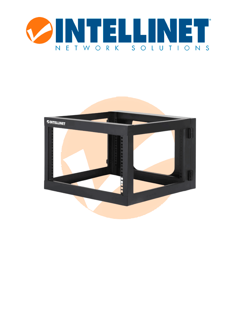 INTELLINET 716031 - Rack abierto de 19" para montaje en pared, 4 postes, 6U Marco abatible, 6 Unidades, 60.0 cm de profundidad, ensamblado, negro RAL 9004