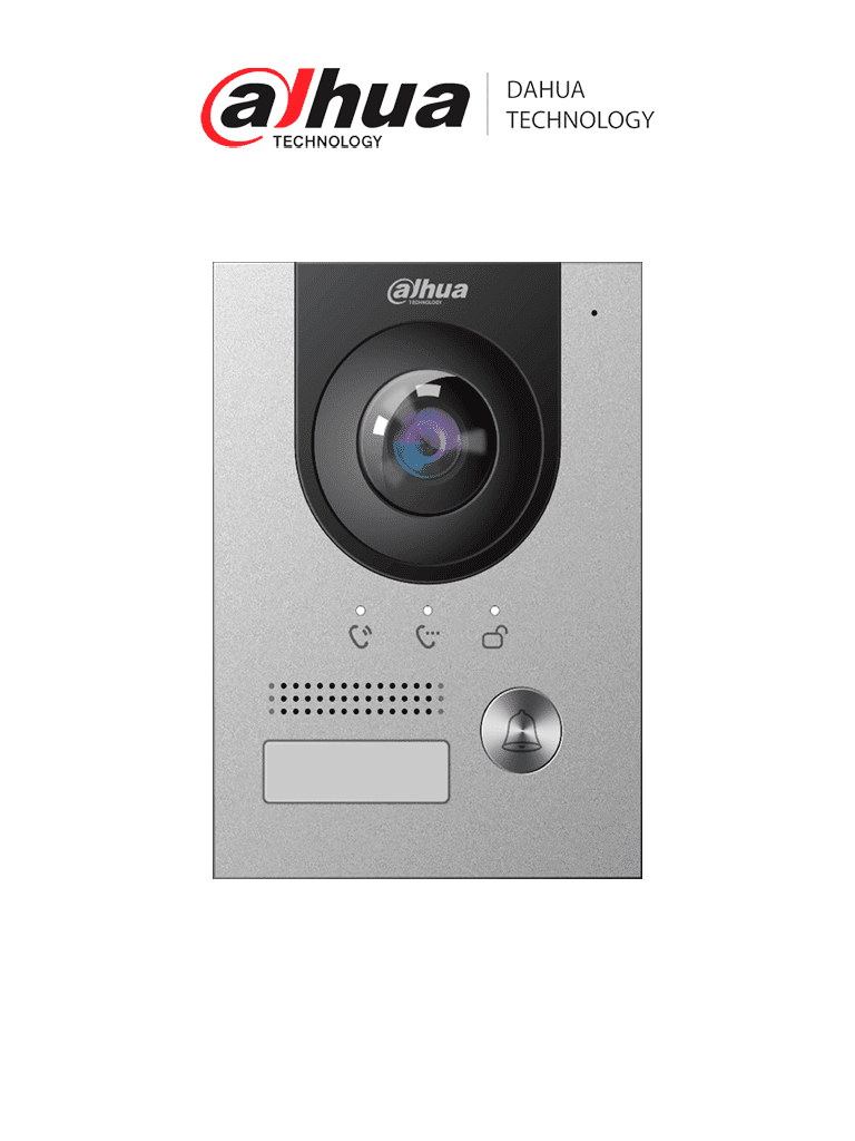 [DHT2220050] Dahua VTO2201F-P Frente de calle IP 2MP/ IK 07/ IP 65/ Control de Cerradura/ Aluminio/ Compatible con App DMSS/ Apertura remota/ Alimentación a 12V