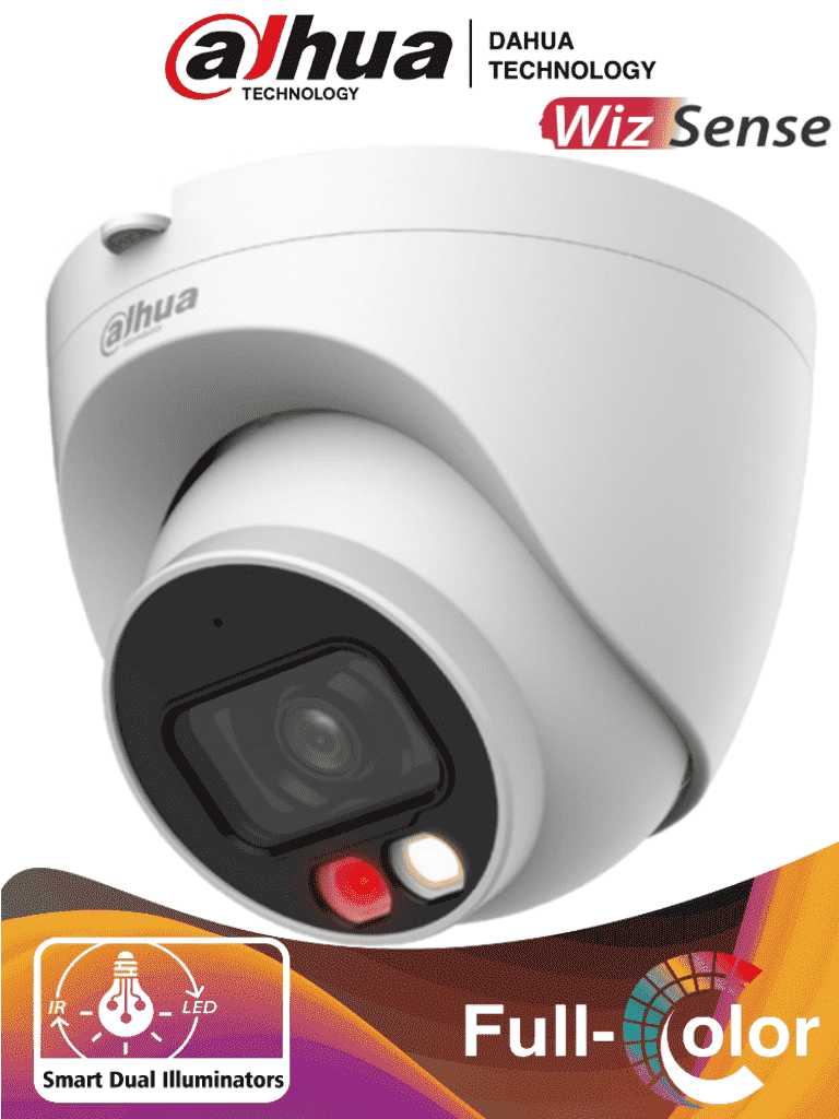 [DHT0040119] DAHUA IPC-HDW2249T-S-IL - Cámara IP Domo de 2 Megapixeles/ Con Iluminador Dual Inteligente+Full Color/ WizSense/ Lente de 2.8mm/ 107 Grados de Apertura/ 30 Mts de IR y Luz Visible/ Microfono Integrado/ WDR/ Ranura para Micro SD/ SMD Plus/ PoE/