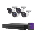 KIT TurboHD 1080p + SSD de 512 GB / DVR 4 canales / 4 Cámaras Bala de Metal / Fuente de Poder / Accesorios de Instalación