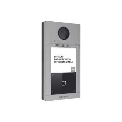 [210631] Videoportero IP 2 Megapixel / Llamada y Apertura Remota desde App Hik-Connect / PoE / Exterior IP65 + Antivandalico IK08 / 1 Departamento / Apertura con Tarjeta / Soporta 2 Puertas y hasta 6 Monitores