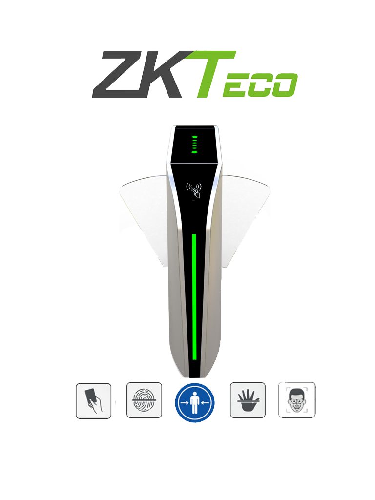 [ZKT0910011] ZKTECO FBL320 - Barrera Peatonal Central Retraible / Acero SUS304 / Aleta de Acrílico / 110V / 35 Personas x Min / Carril 60 cm / Exterior Protegido / 2 millones de Ciclos / Infrarrojos de Seguridad / No cuenta con Lectores y Panel