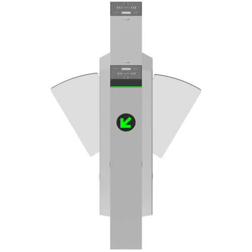 [ZKT0920024] ZKTECO MARSF1200 - Barrera Peatonal Tipo Flap Bidireccional / Acero inoxidable SUS304 / Protección IP34 / 110V / 30 x min / 40 cm x carril / Exterior Protegido / 3 millones de ciclos / Aleta de Acrílico / No cuenta con Lectores y Panel