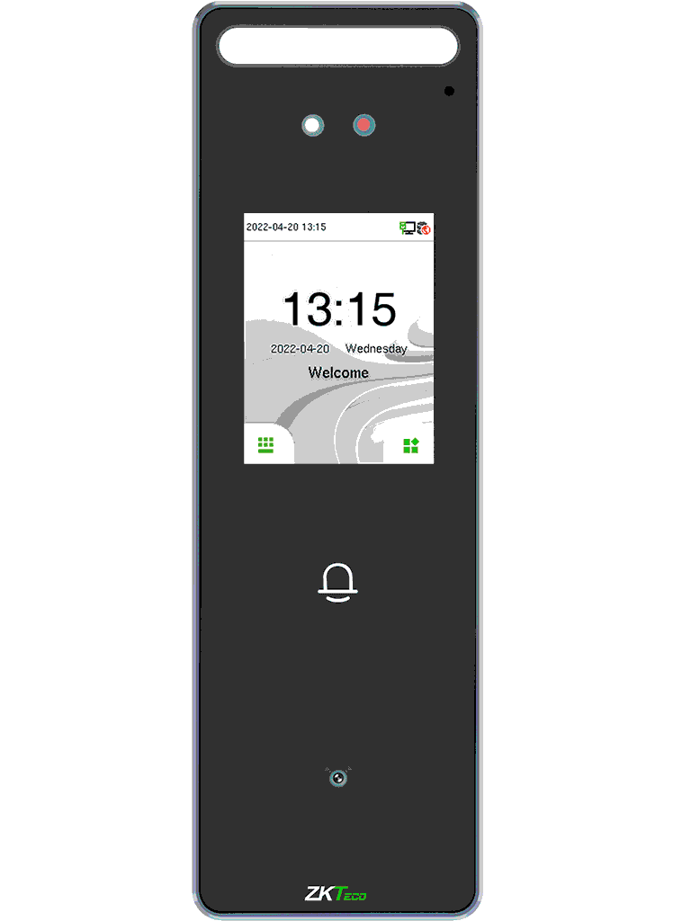 ZKTECO SpeedFaceV3LQR - Control de Acceso y Asistencia Visible Light con Autenticación Facial (500 Rostros), Lectura de QR (3000 Códigos), Registro de 200,000 Eventos, IP65 y Conectividad TCP/IP