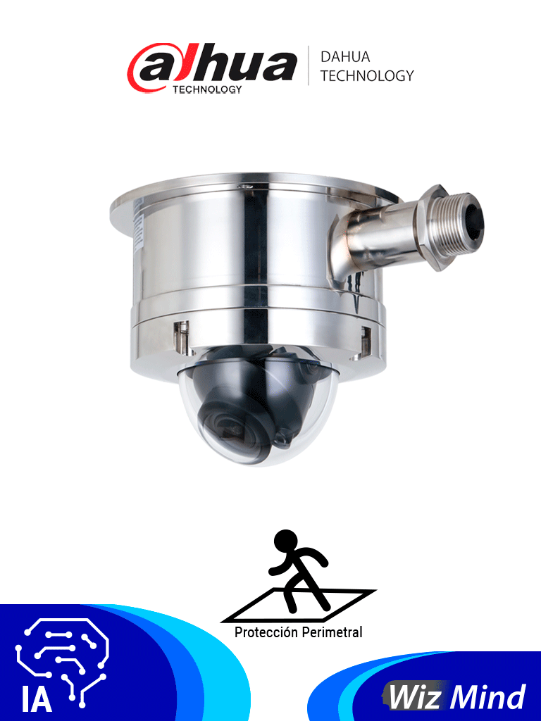 DAHUA IPC-HDEW8841R-Z  Cámara IP WizMind domo Antiexplosiva  de 8MP/ IR 40 m/ SMART H.264+/H.265+, AI H.264/H.265/ Detección de rostros/ Conteo de personas/ E&S de Alarmas y Audio/Ranura Micro SD máx 256G/ IP68 / IK10/ SMD 3.0