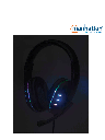 MANHATTAN 176088 - Audífonos USB para videojuegos, con luces LED Para PC, PS3 y PS4, micrófono retráctil integrado, función de control de audio, cable USB de 1,8 m integrado, color negro y azul