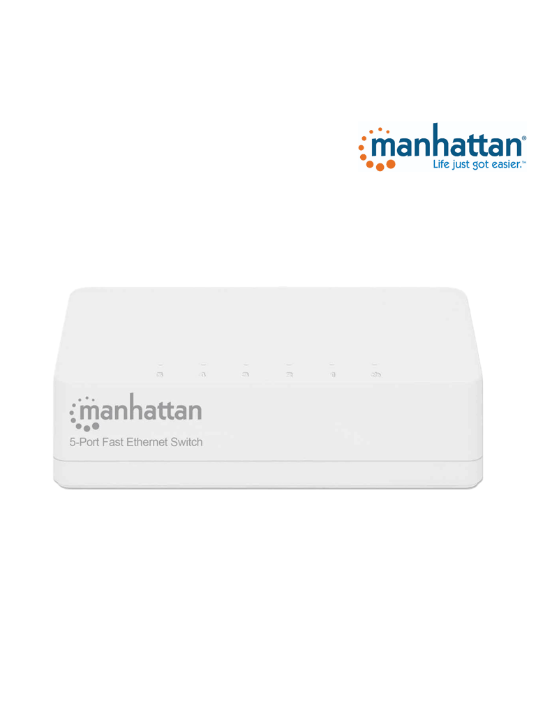 MANHATTAN 560672 Switch Fast Ethernet de 5 puertos De Plástico, Para escritorio, IEEE 802.3az 
