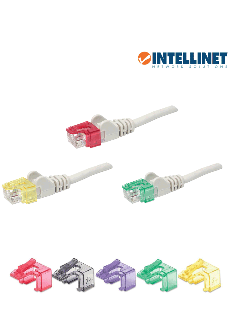 [ITL1610013] INTELLINET 771450 Clips reparadores para Plug RJ45 Clip de reparación para plugs modulares RJ45: colores transparentes mixtos; paquete con 50 piezas