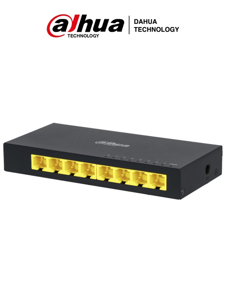 [DHT3700002] DAHUA PFS3008-8GT - Switch Gigabit de 8 Puertos No Administrable/ Capa 2/ 10/100/1000 Base-T/ Carcasa Metalica/ Diseño Compacto/ Switching 16G/ Tasa de Reenvio de Paquetes 11.9 Mbps/ Memoria Bufer de Paquetes 1.5Mb/ Con Protección de Descargas/