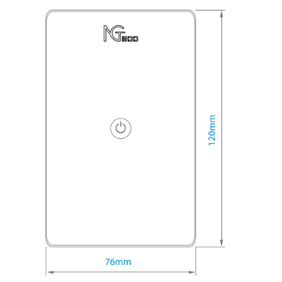 [ZKT1320005] NGTECO NGS101 - Apagador Inteligente WiFi 1 Botón Touch / Control Remoto vía App / Control por Voz / Temporizador / Panel Táctil de Alta Sensibilidad / WiFI 2.4 GHz / Se requiere Cable Neutro / Compatible con Alexa y Asistente de Google
