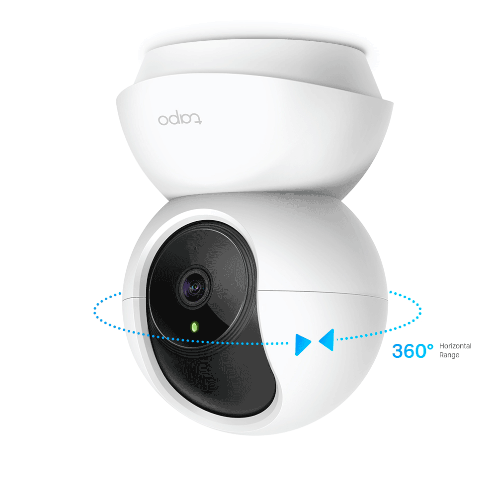 TP-LINK TAPO C210 - Cámara Domo IP PT WiFi para Interior con resolución de 3 MP, visión nocturna, notificaciones push y ranura para Micro SD, además de audio de doble vía.