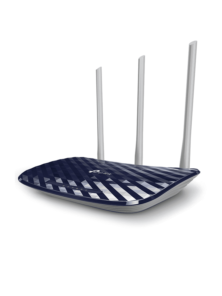 TP-LINK Archer C20<W> - Ruteador WiFi AC de 733Mbps con 1 puerto WAN RJ45 Fast Ethernet, 4 puertos LAN RJ45 Fast Ethernet y 4 antenas fijas.