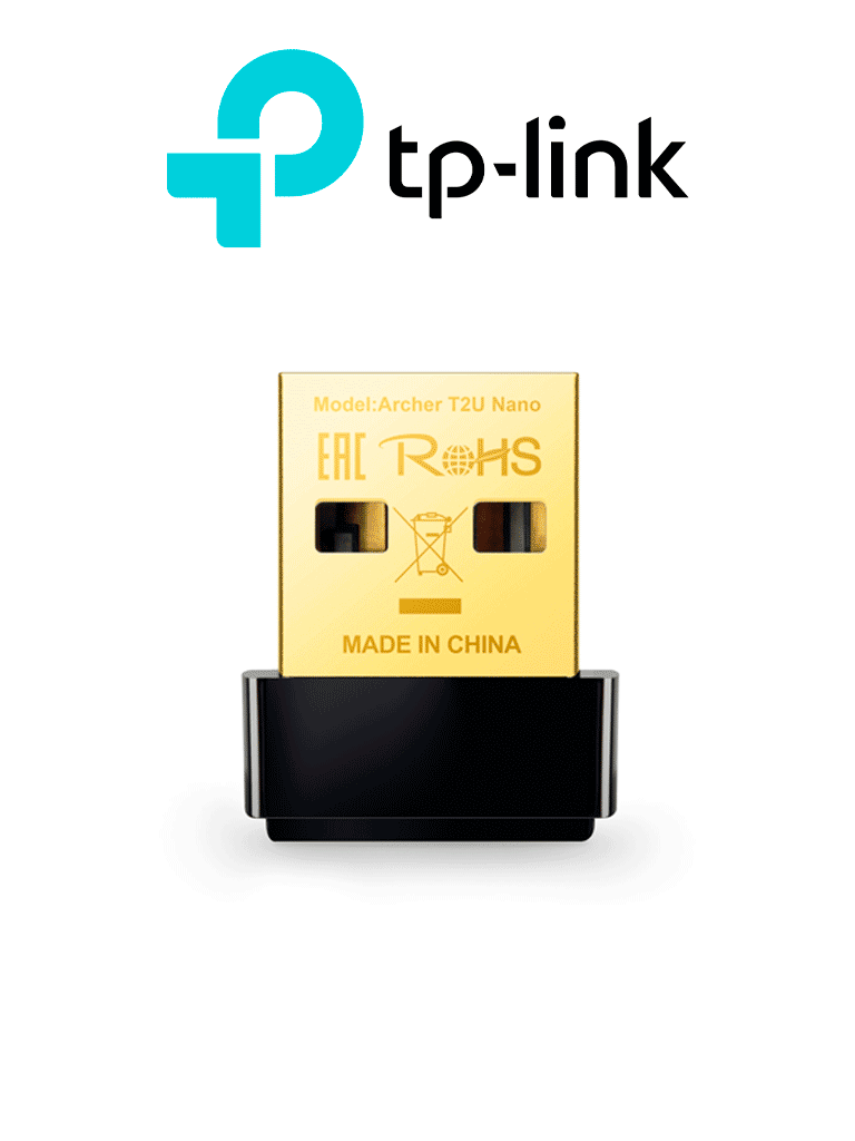 TP-LINK Archer T2U Nano - Mini Adaptador USB inalámbrico de doble banda AC 600 Mbps con antena omnidireccional.
