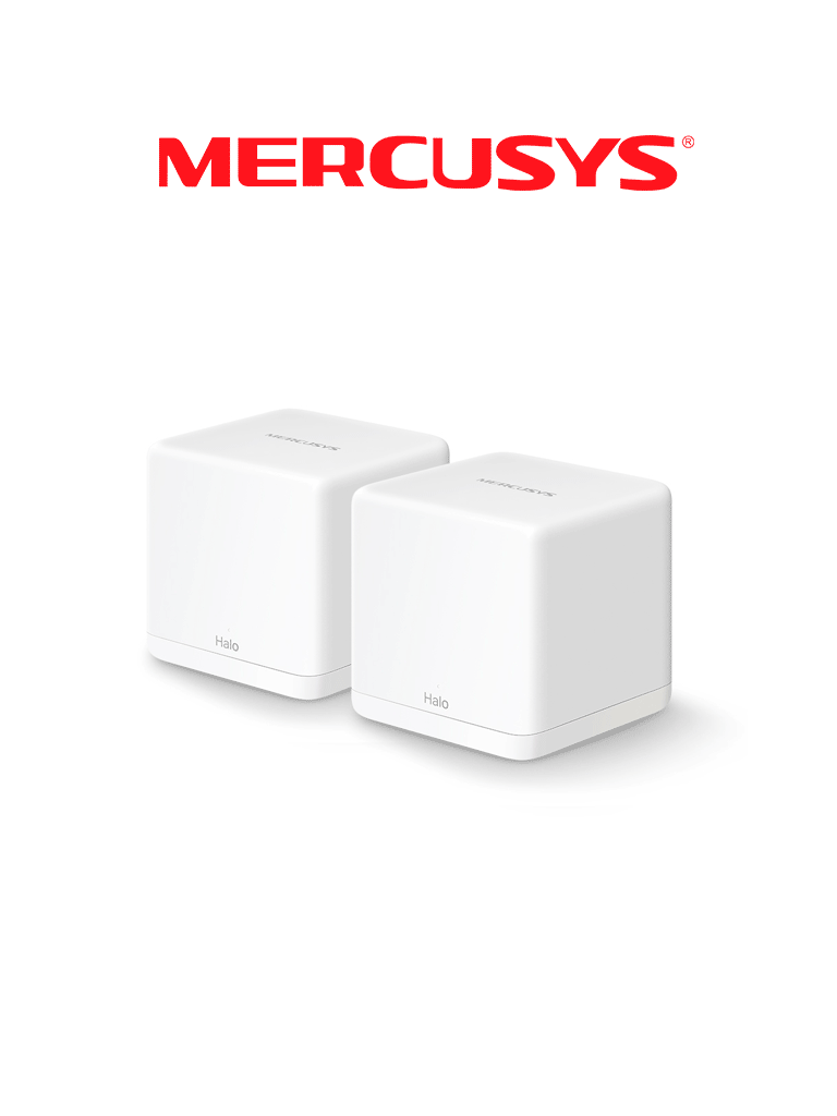 [MER4220001] MERCUSYS Halo H30G(2-pack) - KIT de Sistema Inalámbrico H30G Mesh con doble banda 2.4GHz y 5GHz AC 1300Mbps, dos puertos 10/100/1000 Mbps, control vía aplicación y roaming continuo.