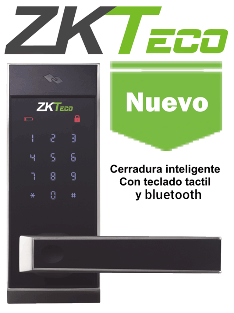 ZKTECO AL10DB - Cerradura inteligente con teclado táctil / 100 tarjetas  MF 13.56  Mhz/ 100 contraseñas  / Izquierda y derecha/ APP Smartkey Genera contraseñas temporales para tus departamentos #promodic