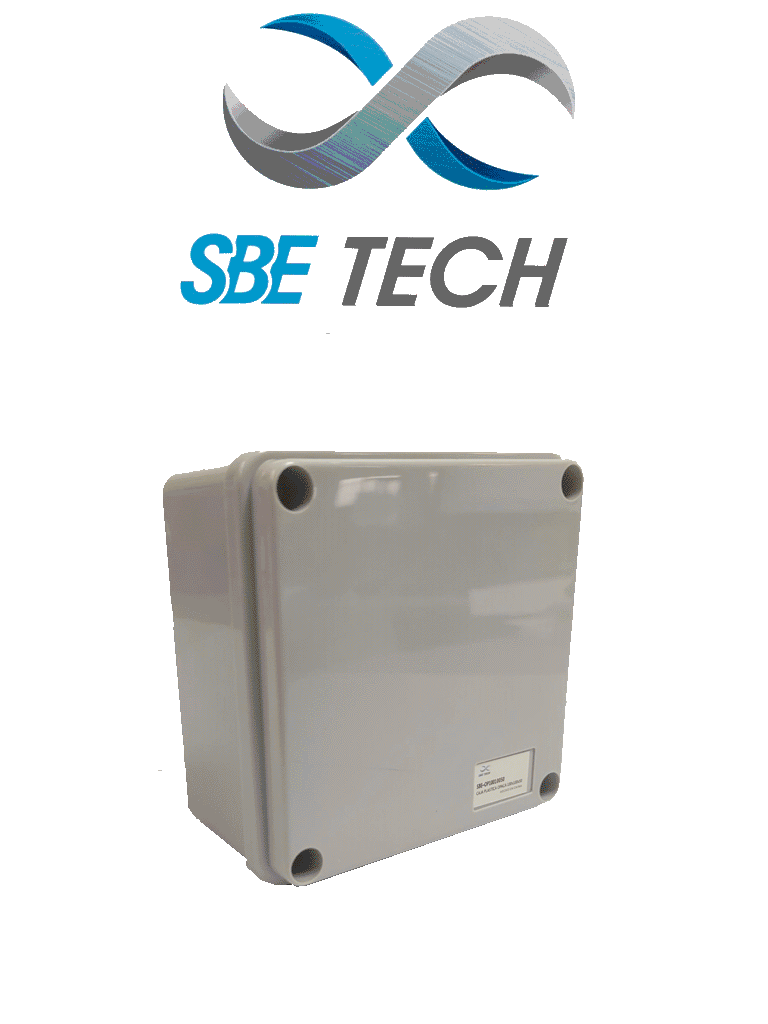 [SBT1630012] SBE TECH OP10010080 - Caja plástica con tapa opaca de 10x10x8 cm multiusos con grado de protección IP66, fabricada en material autoextinguible y resistente a la abrasión
