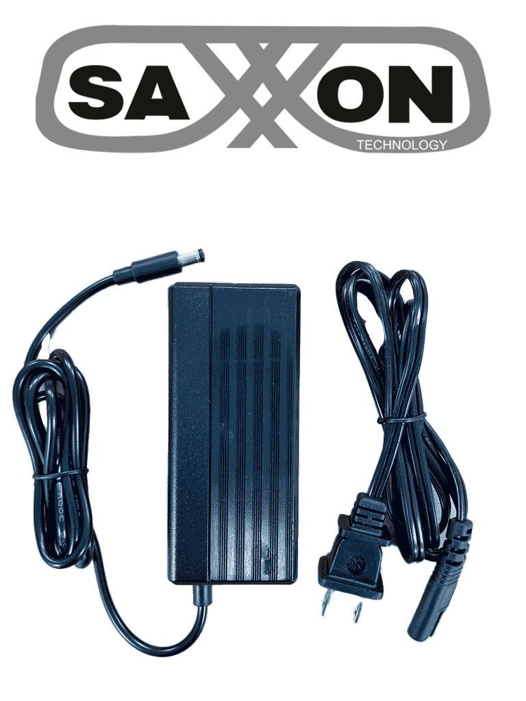 SAXXON KA3602A1203000P - Fuente de Poder Regulada / Alimentación 12 Vcc 3 Amper / Conector Macho / Voltaje de Entrada: 100-240V / Ideal para Cámaras de CCTV, Controles de Acceso y Asistencia