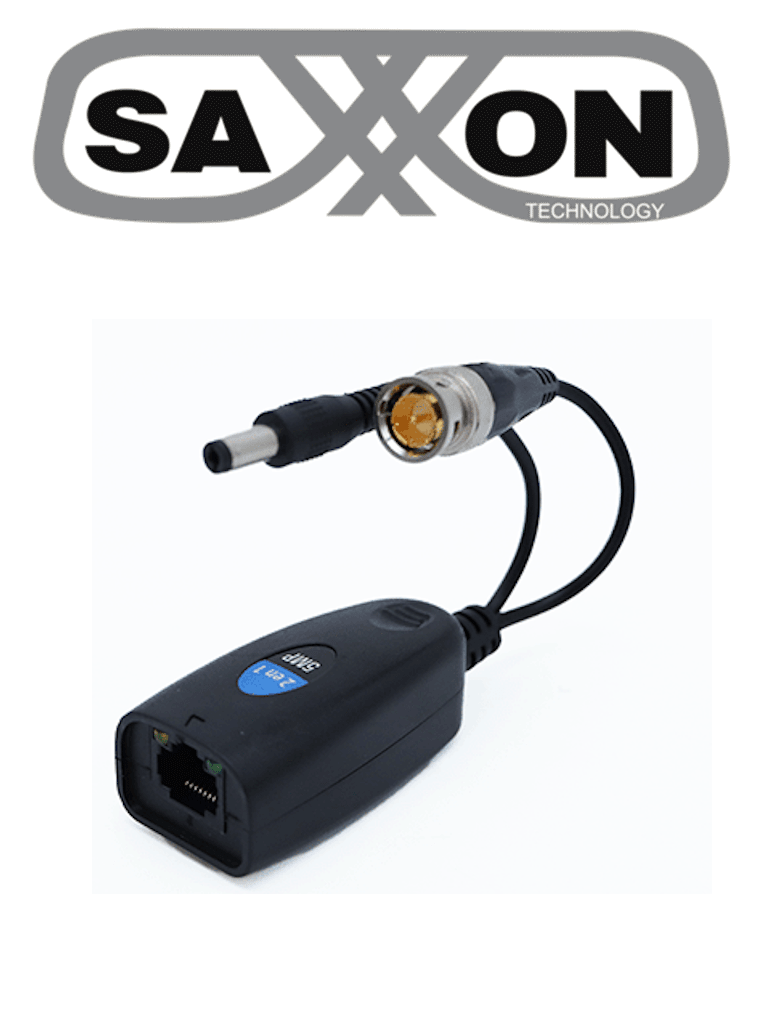 SAXXON SXDE502 - Par de Transceptores Pasivos de 5MP / Conector para Video y Energía / 5MP hasta 150 Metros / 1080P hasta 200 Metros / Soporta HDCVI / AHD / TVI / CBVS / Fácil Conexión 