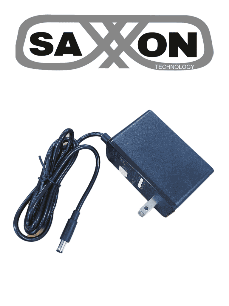 SAXXON KA18F1201500USH - Fuente de Poder Regulada / 12 Vcc 1.5 Amper / Conector Macho / Voltaje de Entrada: 100-240V / Ideal para Cámaras de CCTV, Controles de Acceso y Asistencia