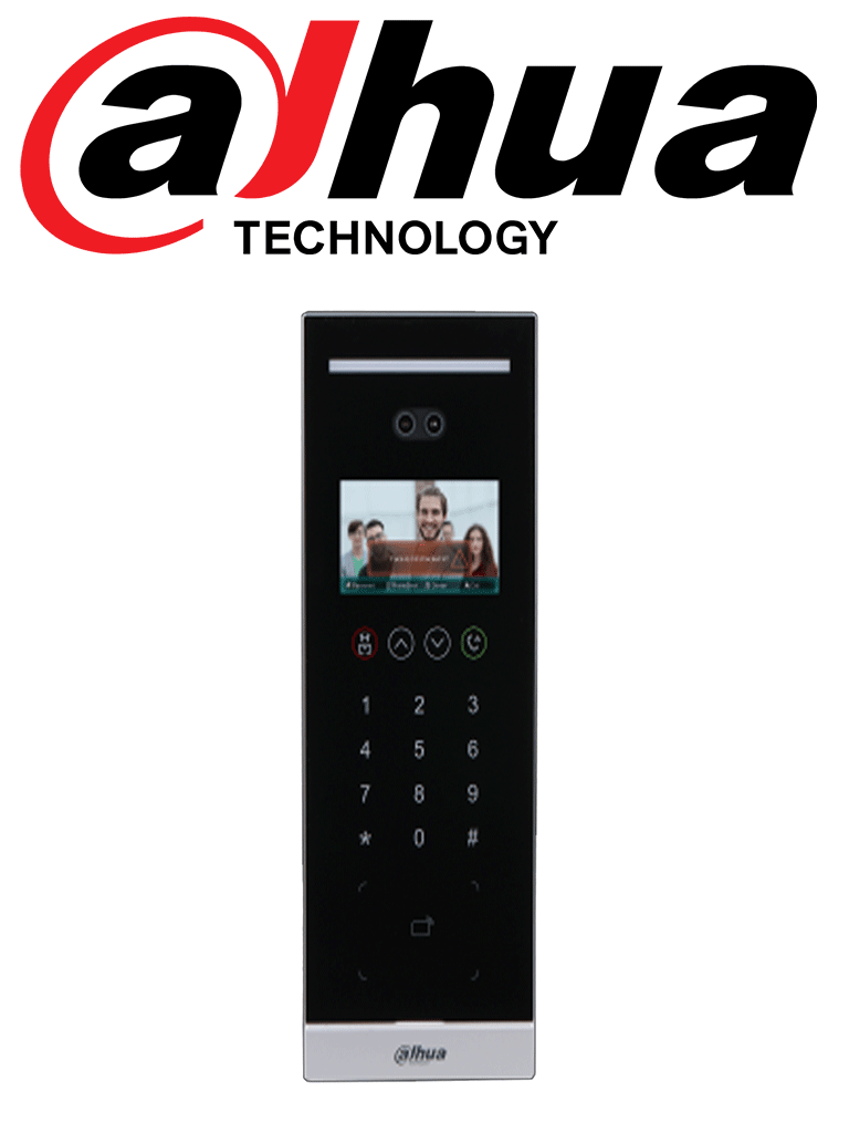 DAHUA DHI-VTO6531H-S2 - Frente de calle departamental IP con reconocimiento facial / Pantalla LCD de 4.3" / Cámara de 2MP HD / 40,000 usuarios / 20,000 rostros / 20,000 tarjetas IC  / Salida de 12V 500mA 