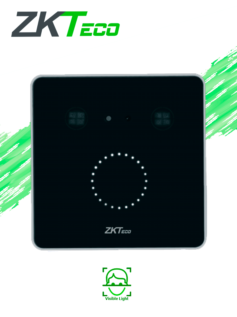 ZKTECO KF1100 - Lector de autenticacion facial SIN CONTACTO / 1500 Rostros / 100,000 Registros / TCP/IP / Wiegand / RS485 / Requiere panel de control de Acceso ZK o DM10