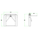 ZKTECO TS2022PRO - Torniquete Bidireccional Semiautomático Tipo puente / Acero SUS304 / Carril 50 cm / 110V / Exterior Protegido / 25 a 48 Personas x Min. / Indicadores LED / Incluye Lectores FR1200 y Panel InBio260 Integrado