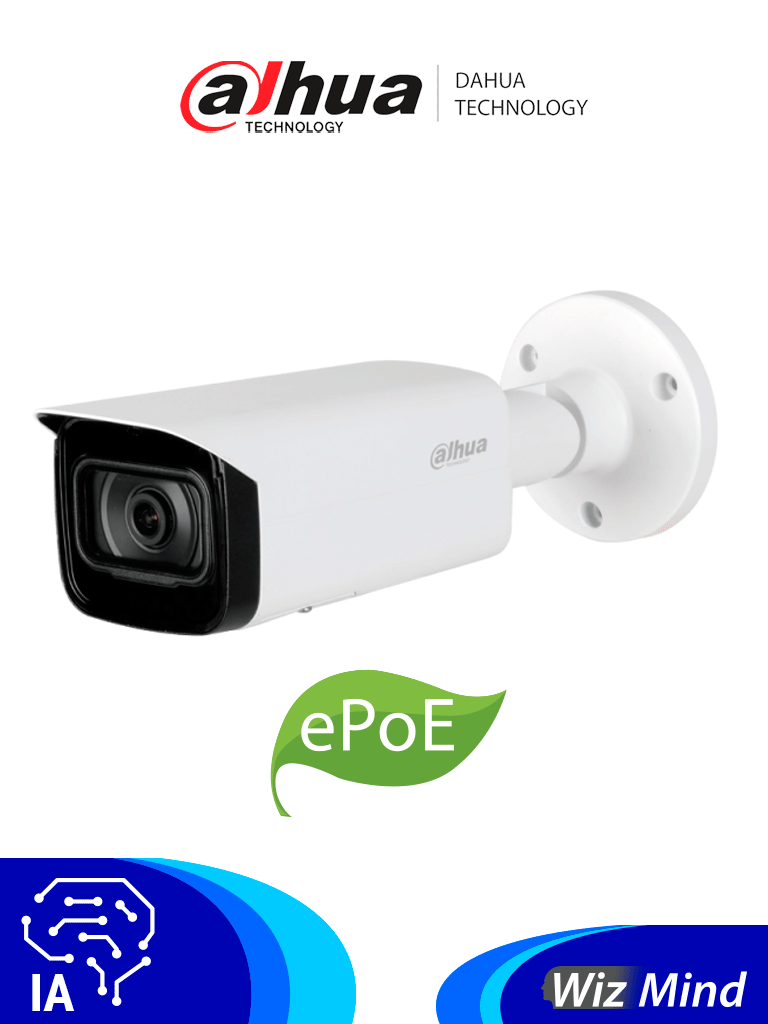 [DHT0030021] DAHUA IPC-HFW5442TN-SE-0280B - Cámara IP Bullet Resolución de 4 MP/ Lente 2.8 mm/ ∢ 113°/ IR 50 mts/ IA WizMind/ Detección Facial/ Protección Perimetral/ Conteo de Personas/ Starlight/ PoE/ WDR 140dB/ H.265/ IP67/ IK10/ 
